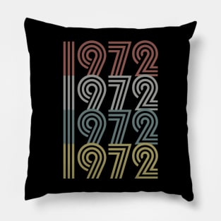 1972 Birth Year Retro Style Pillow