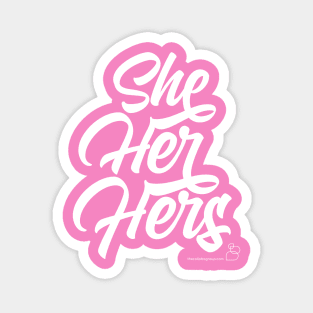 She, Her, Hers "Swooshy" Pronouns Magnet