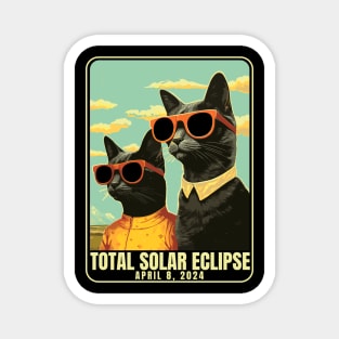 2024 Total Solar Eclipse April 8 Eclipse Watching Cats Magnet