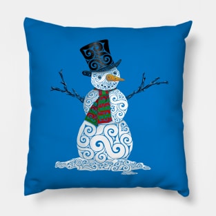 Swirly Snowman Pillow