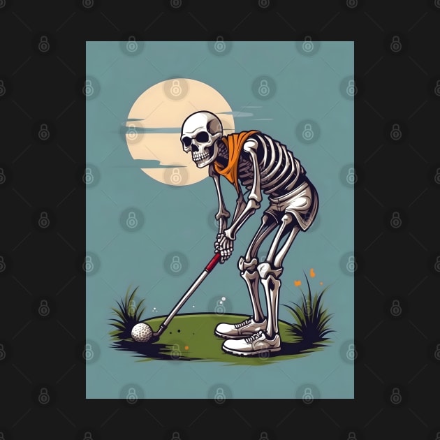 Skelton Playing Golf by VivaLaRetro