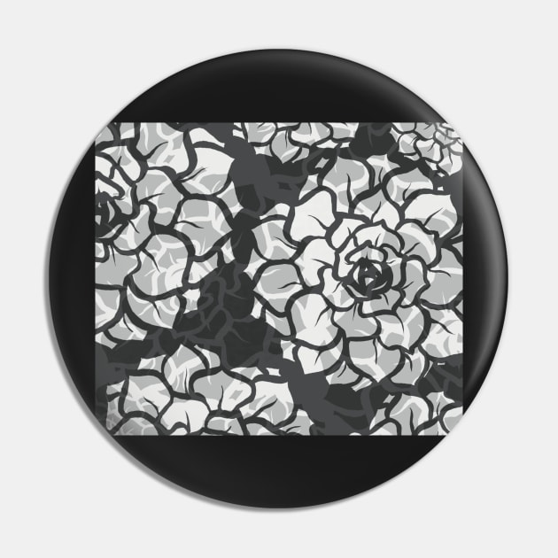 Black and White and Gray Translucent Succulents - Digitally Illustrated Flower Pattern for Home Decor, Clothing Fabric, Curtains, Bedding, Pillows, Upholstery, Phone Cases and Stationary Pin by cherdoodles