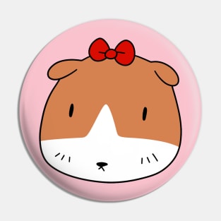 Bow Guinea Pig Face Pin