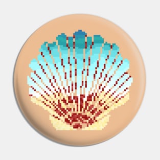 Modern Pixel Sea Clam Pin