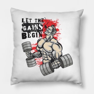 Let the gains begin - Crazy gains - Nothing beats the feeling of power that weightlifting, powerlifting and strength training it gives us! A beautiful vintage design representing body positivity! Pillow