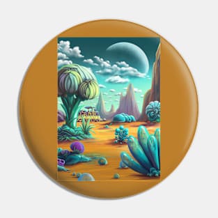 Alien World Landscape 2 Pin