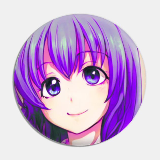 Cute Anime Girl With Purple Hair Anime Girls Pin Teepublic Au Preferably dark purple hair (my hair is very dark). cute anime girl with purple hair