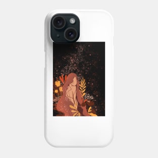 Magical Lady 4, Brown Figure Illustration Phone Case