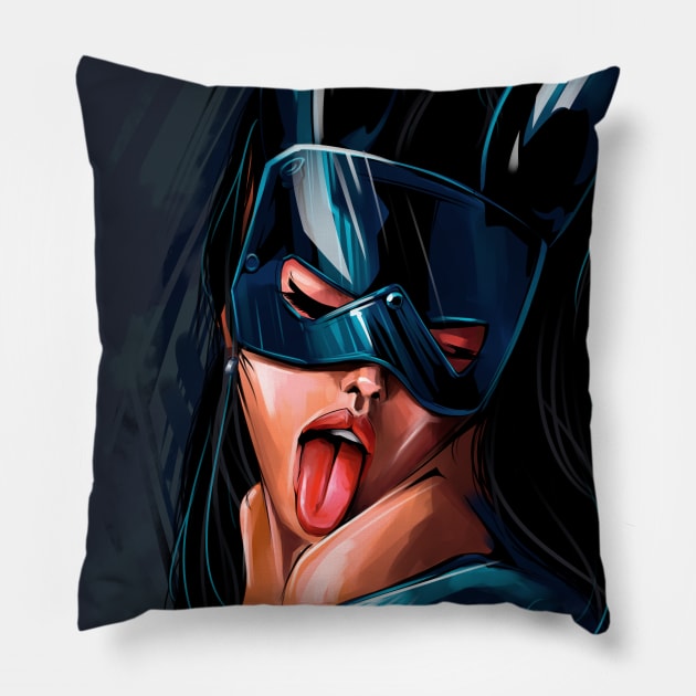 sexy cat girl Pillow by Chack Loon