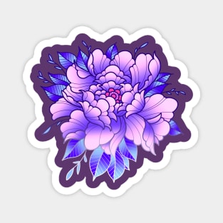 Purple Peony flower Magnet