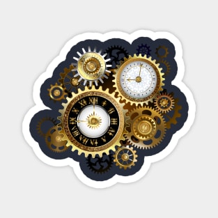 Two Steampunk Clocks with Gears Magnet