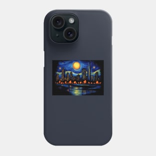 Oklahoma City Skyline 3D Starlit Harmony under the Cosmic Canopy Phone Case