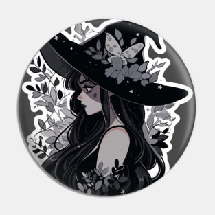 Cute Gray Witch Pin