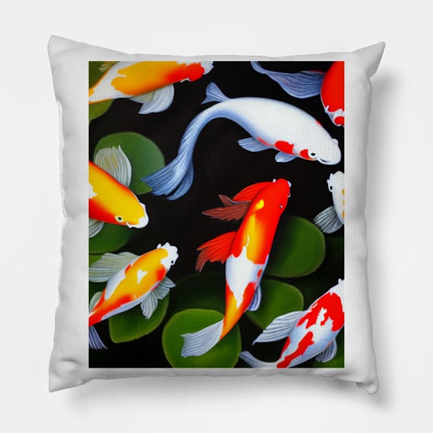 The Art of Koi Fish: A Visual Feast for Your Eyes 1 Pillow by Painthat