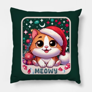 Meowy Christmas Pillow