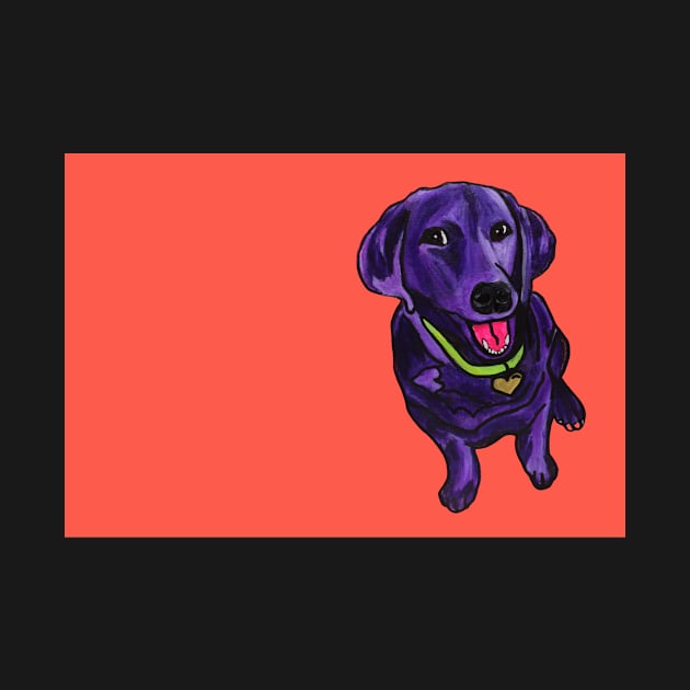 Black Lab over Coral Orange by AmandaAAnthony