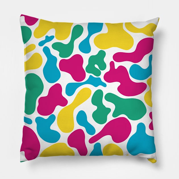 Primary Colour Freeforms Pillow by Gemello Prints