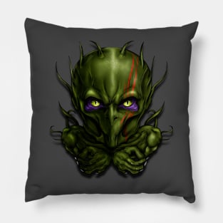 strange alien warrior Pillow