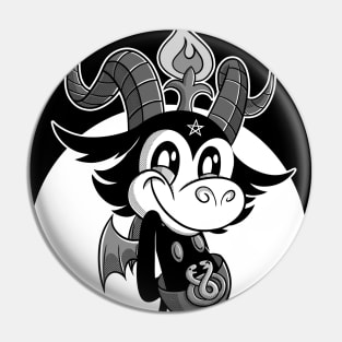 Blackcraft Kawaii fun Baphomet Retro Cartoon. Cute as Hell! Pin