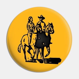 Western Era - Cowboy and Cowgirl on Horseback Pin