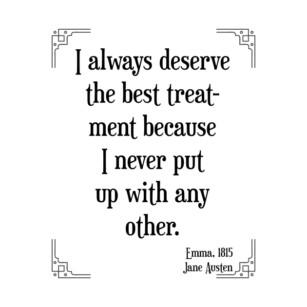Jane Austen Art Deco Quote (Black) by The Lily and The Lark