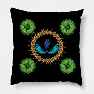 Beauty of Peacock Feathers Pillow