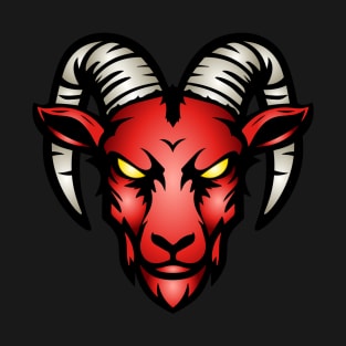 Red goat, animals logo, diablo, demon, zodiac sign T-Shirt