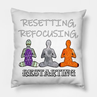 Inspirational Quotes Resetting Refocusing Restarting Pillow