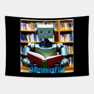 AI Robot Reading Books Tapestry