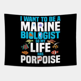 Marine Biologist Biology Fathers Day Gift Funny Retro Vintage Tapestry