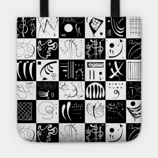 Kandinsky - Black and White Pattern Tote