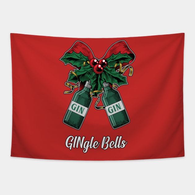 GINgle Bells Tapestry by Dopamine Creative