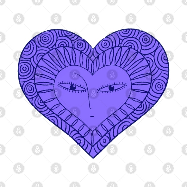 Love purple face heart on white background by iulistration