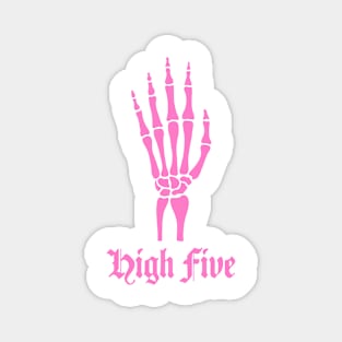 Pink Skeleton High Five Magnet