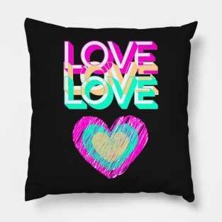 Love brightly 80s Pillow