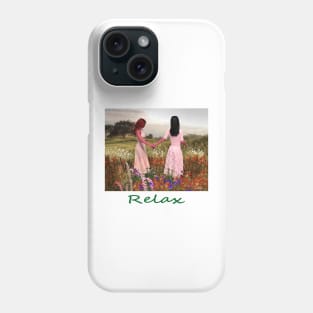 Two women girls walking on hill peace relax, zen,  yoga, buddhism Phone Case