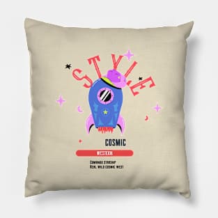 Cosmic Western Confirmed Starship Real Wild Cosmic West Design Pillow