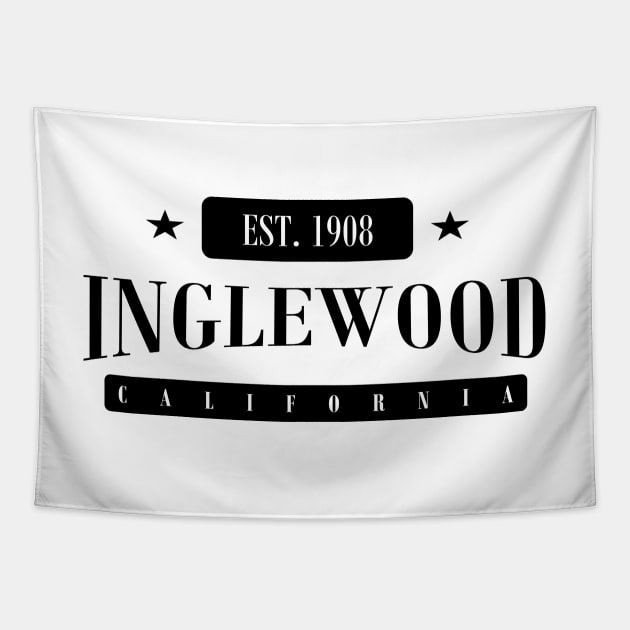 Inglewood Est. 1908 (Standard Black) Tapestry by MistahWilson