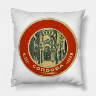 Spain Travel Andalusia Córdoba Vintage Pillow