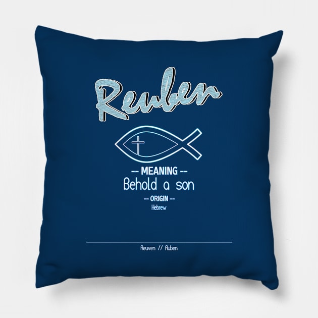 Reuben - Biblical Name Definition Pillow by  EnergyProjections