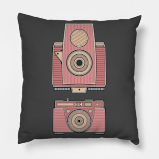 Red Vintage Camera Pillow