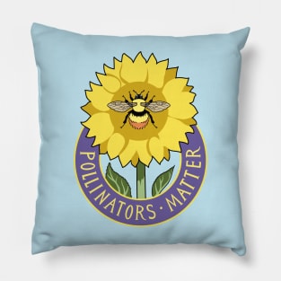 Pollinators Matter Sunflower Pillow