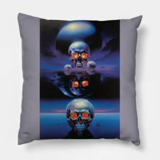 Celestial Skulls: Reflections of the Cosmos Pillow