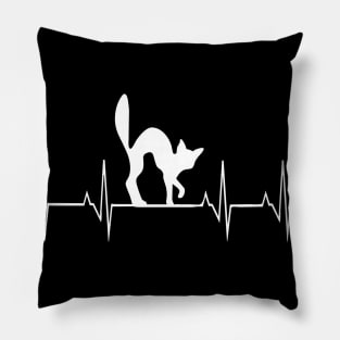 I love Cats heartbeat Pillow