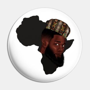 Africa Map, Proud African Man, Black Pride Pin