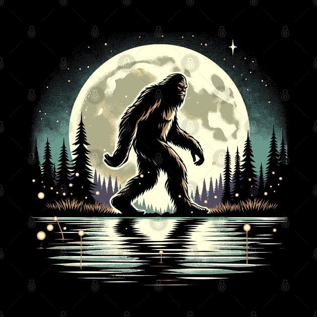 Moon Bigfoot Sasquatch Cool Bigfoot by KsuAnn