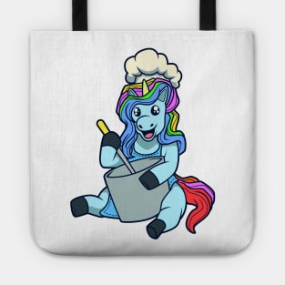 Cartoon unicorn chef Tote