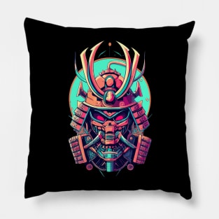 Mecha Samurai Oni Mask Pillow