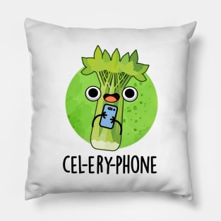 Cel-lery Phone Cute Celery Veggie Pun Pillow