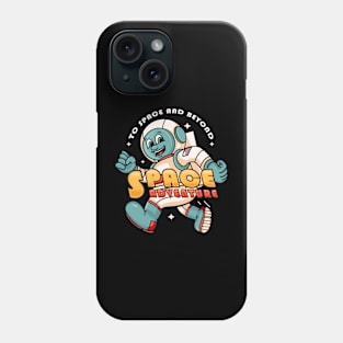 Space Adventure, astronaut mascot cartoon characters explore space Phone Case